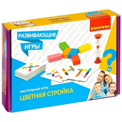Развивающие настольные игры Bondibon «ЦВЕТНАЯ СТРОЙКА»