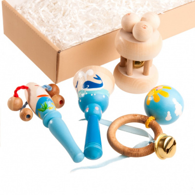 Подарочный набор погремушек "Морской" в подарочной коробке